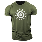 preiswerte Herren -Grafik -T -Shirt-Herren Sonne Grafikdrucke T Shirt Grafischen T-Shirt Baumwolle Kurzarm Grafik Hemd Weiß Marineblau Blau Bequemes T-Shirt Outdoor Straße Modedesigner-Kleidung