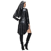 abordables Disfraces de mujer-Enfermera Monja Traje de cosplay Ropa de Fiesta Baile de Máscaras Adulto Mujer Accesorios Cosplay Rendimiento Fiesta Víspera de Todos los Santos Mascarada Mardi Gras Disfraz de carnaval fácil
