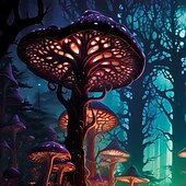 זול שטיחי קיר של Blacklight-trippy magic mushroom blacklight שטיח שטיח uv reactive glow party neon misty mushroom פסיכדלי תלוי שטיח קיר אמנות קיר ציור קיר לחדר שינה בסלון