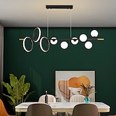 economico Design della linea-lampada a sospensione a led luce dell&#039;isola della cucina oro nero 9 luci lineari a testa illuminazione plafoniere a sfera in vetro 4 lampade a sospensione per ristorante sala da pranzo soggiorno bar