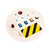 abordables Jouets éducatifs-interrupteur de lumière montessori planche sensorielle occupée en bois cordons et clés enfichables apprentissage éducatif jouet de décompression aller à l&#039;école cadeaux de vacances pour les enfants