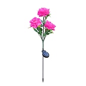 cheap Ground Lights-3 Heads Solar Peony Outdoor Simulation Flower Lamp LED Artificial Flower Ground Lamp  Garden and Courtyard Decorative Lights Holiday Party Decorative Lights