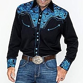 preiswerte Wilder Westen-Retro Vintage Bluse / Hemd Westlicher Cowboy Herren Karneval Maskerade Party Alltagstauglich Erwachsene Oberteil Ganzjahres