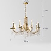 economico Modello a candelabro-moderno lampadario in cristallo trasparente regolabile 6/8 luci cristallo montaggio a filo appeso a soffitto lampada a sospensione classico apparecchio di illuminazione in stile candela e12/e14 per