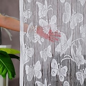 preiswerte Makrame- und Stringvorhänge-Schmetterlinge Fadenvorhang Türvorhang Quasten Perlen Curatin, Boho Makramee Schiebetürvorhang Hochzeit Wandteppich Dekoration, Raumteiler für Pergola Außenterrasse
