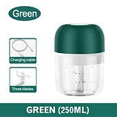 cheap Kitchen Appliances-250mL USB Charging Mini Electric Garlic Chopper Ginger Masher Machine Chili Vegetable Crusher Kitchen Tools