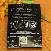 abordables juegos y accesorios-1 tarjeta de oráculo de bruja lunar (escanee el código qr en la caja para descargar la guía)