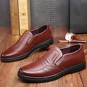 preiswerte Slipper-Schwarze Slipper aus Kunstleder für Herren – bequeme Business-Casual-Schuhe fürs Büro, auf Reisen und im Alltag