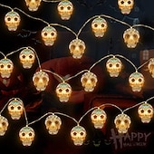 economico Luci di Halloween-Stringa Luminosa Di Halloween Teschi Dimmerabile Impermeabile Jack-o-lantern Luci Di Decorazione Per Feste Di Halloween 6m 40leds