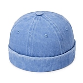 levne Pánské klobouky-Unisex Docker Cap Klobouky bez okraje Černá Fialová Bavlna Vyprané Cestování Plážový styl Venkovní Dovolená Bez vzoru Nastavitelná Módní