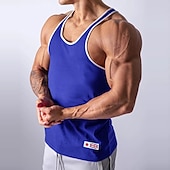 cheap Men&#039;s Active Tees &amp; Tanks-Men&#039;s Running Tank Top Workout Tank Singlet Stripe-Trim Sleeveless Top Athletic Athleisure Summer Cotton Breathable Quick Dry Soft Fitness Performance Active Training Sportswear Activewear Stripes