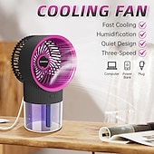 preiswerte Ventilator-Mini Schreibtisch Luftkühler Sprühlüfter – USB wiederaufladbarer Wassermist-Luftbefeuchter Klimaanlagenlüfter für Zuhause oder Büro