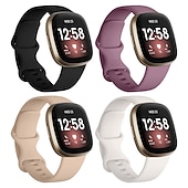 economico Cinturini per orologi Fitbit-4 pezzi Cinturino intelligente Compatibile con Fitbit Versa 4 Sense 2 Versa 3 Sense Silicone Orologio intelligente Cinghia Regolabili Donne Uomini Cinturino sportivo Sostituzione Polsino