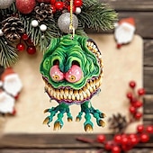 economico Ornamenti e pendenti per auto-Ciondolo per auto a forma di mostro a grande bocca 2PCS modello di bambola piatta in acrilico statua di topo pazzo Rat Fink alla guida accessori per auto Halloween decorazioni per casa