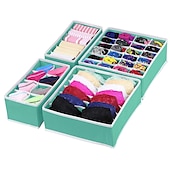 economico Organizzatori di Cassetti per Vestiti-Divisore organizer per cassetti biancheria intima calzini 4 pezzi, organizzatore cassetto cassettiera lavabile ulg organizer per armadio pieghevole in tessuto oxford e scatole portaoggetti per calze,
