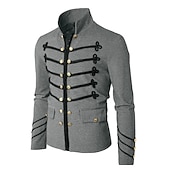 cheap Tops-Coat Masquerade Circus Jacket Prince Aristocrat Plus Size Retro Vintage Medieval Adults' Men's Carnival Masquerade Queen's Platinum Jubilee 2022 Elizabeth 70 Years Dress Up