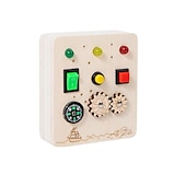 abordables Jouets éducatifs-interrupteur de lumière montessori planche sensorielle occupée en bois cordons et clés enfichables apprentissage éducatif jouet de décompression aller à l&#039;école cadeaux de vacances pour les enfants
