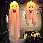cheap Hallowen Prop Lighting-Halloween Lighted Ghost Horror Creepy Props Fabric Lantern Pumpkin Halloween Decoration Garden Patio Ghost Festival Decoration 4.5V IP42