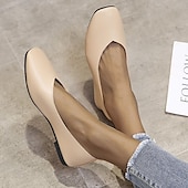 ieftine Pantofi Joși de Damă-balerini negri de damă – pantofi cu slip-on din piele artificială moale pentru lucru, ocazional și purtare zilnică
