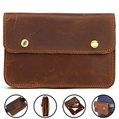 cheap Universal Phone Bags-Men&#039;s Fanny Waist Bag Crazy Horse Genuine Leather Waist Packs Belt Loop Hip Hook Bum Bag Handmade Travel Small Phone Waist Pouch