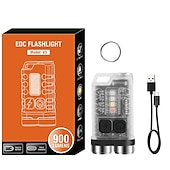 cheap Work Lights-V3 LED Keychain Flashlight with Type-C Rechargeable Torch Mini Keychain LIght with SIde Light Glare Multifunctional Work Light