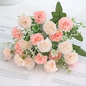 abordables Plantas y Flores Artificiales-1pc 20 cabezas flores artificiales hortensias falsas para muebles para el hogar
