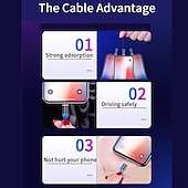 cheap Cell Phone Cables-2023 magnetic USB cable LED magnetic charging cable suitable for iPhone micro USB C type fast charging magnet charger mobile phone cable
