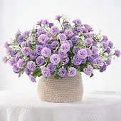 abordables Plantas y Flores Artificiales-1pc 20 cabezas flores artificiales hortensias falsas para muebles para el hogar