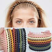 economico Accessori per acconciature-1pc moda antiscivolo fasce di plastica senza sforzo con denti pettine fasce per capelli magre per donne uomini ragazze adolescenti, denti lunghi morandi