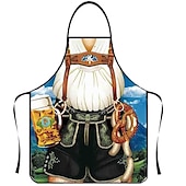 levne zástěry-Pivo Oktoberfest Kostým Zástěra Dámské šaty Lederhosen Oktoberfest / pivo Bavorský Bavorský pár Bavorský Mnichov Wiesn Louky Pánské Dámské Tradiční Styl Tkanina Zástěra