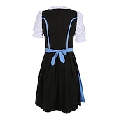 economico Set Dirndl-Oktoberfest Abiti tradizionali Blusa Dirndl Mini carico Bavarese Cameriera Bavarese Tedesco Prati Per donna Panno in stile tradizionale (50 cm)