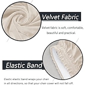 cheap Armchair Cover &amp; Armless Chair Cover-Wingback Chair Cover Velvet Grey Sofa Chair Slipcover For Bar Coffe Patio Garden Washable Removable Party Home Hotel