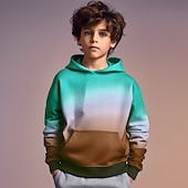 cheap Boy&#039;s 3D Vision &amp; Geometry-Boys 3D Graphic Gradient Hoodie Long Sleeve 3D Print Summer Spring Fall Fashion Streetwear Cool Kids 3-12 Years Outdoor Casual Daily Regular Fit