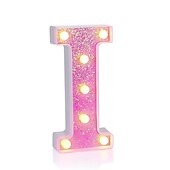 cheap Decorative Lights-LED Letter Lights Light Up Pink Letters Glitter Alphabet Letter Sign Battery Powered for Night Light Birthday Party Wedding Girls Gifts Home Bar Christmas Decoration Pink Letter