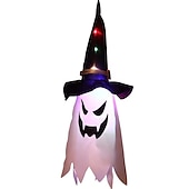 levne Osvětlení rekvizit na Halloween-halloween osvětlený duch led blikající ďábel festivalová dekorace zářící čaroděj duch klobouk světelná dekorace závěsná lucerna halloweenská dekorace světlo party bar atmosféra malý světelný řetězec dýně