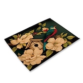 abordables Plaidemats &amp; Coasters &amp; Trivets-Manteles individuales de girasoles resistentes al calor, mantel individual resistente a las manchas, mantel individual para boda, cocina, mesa de comedor, decoración interior y exterior