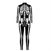 billige Damekostymer-Cosplay kostyme Huddrag Kroppsdrakt Skjelett Kranium Ett Stykke Barne Voksne Dame Karneval Maskerade Mardi Gras Fest Ytelse Enkle Halloween-kostymer Kle deg opp