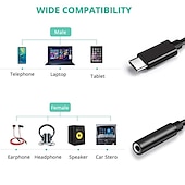 levne Kabely pro mobilní telefony-konektor usb c na 3,5 mm samičí jack náhlavní souprava adaptér pro sluchátka sluchátka mikrofon drátový aux kabel samec typ c na 3,5 mm audio převodník