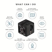 cheap IP Cameras-1pc SQ11 1080P Portable Wearable Night Vision Small HD Nanny Camera Mini Indoor Covert Security Cube Camera Conference Video Recorder