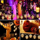 economico Luci di Halloween-Stringa Luminosa Di Halloween Teschi Dimmerabile Impermeabile Jack-o-lantern Luci Di Decorazione Per Feste Di Halloween 6m 40leds