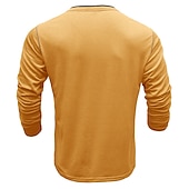 olcso Alkalmi Henley póló-Férfi Gombos póló Henley ing Tee Top Hosszú ujj Henley Nyár Sima Divat Dizájn Alap Vakáció Utca Alkalmi Fehér Sárga Piros Férfi felső póló