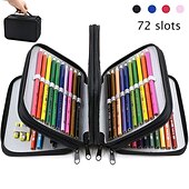 economico astucci e portapenne-Astuccio per matite con 72 scomparti pratico astuccio per matite con cerniera multistrato oxford di grande capacità per penne colorate, matite colorate, penne per acquerelli, pennelli per trucco,