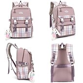 levne Bookbags-školní batoh bookbag kreslená mřížka pro studenty chlapce dívky multifunkční voděodolná velkokapacitní oxfordská tkanina školní taška batoh brašna 21,19 palce, dárek do školy