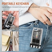 cheap Work Lights-V3 LED Keychain Flashlight with Type-C Rechargeable Torch Mini Keychain LIght with SIde Light Glare Multifunctional Work Light
