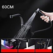 お買い得  引き出し式ノズル-ステンレス鋼のキッチン蛇口、スプレー付き引き出し、360°回転スパウト容器タップ、冷温ホース付き