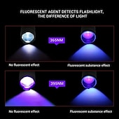 cheap Flashlights-Zoomable UV Flashlight with Clip - Waterproof Torch in Red, Blue, Green &amp; Purple Black Light for Fluorescent Detection &amp; Camping
