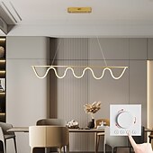 economico Design della linea-moderna illuminazione a sospensione a led, lampadario a led lineare lampada ad onda, lampada a sospensione a led 30w per sala da pranzo isola cucina zona colazione soggiorno 85-265v