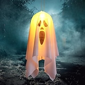 cheap Hallowen Prop Lighting-Halloween Lighted Ghost Horror Creepy Props Fabric Lantern Pumpkin Halloween Decoration Garden Patio Ghost Festival Decoration 4.5V IP42