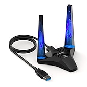 رخيصةأون أجهزة توجيه لاسلكية-محول wifi للكمبيوتر المحمول ، ac1300 usb3.0 ، بطاقة شبكة USB مزدوجة النطاق للكمبيوتر ، دونجل USB wifi عالي السرعة مع قاعدة مغناطيسية ، USB wifi إشارة الداعم