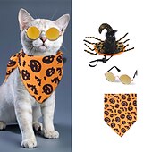 abordables Disfraces-Perros Gatos Bandanas y Sombreros Gafas de Sol Sombrero de bandana de cumpleaños de perro Traje de Halloween Cosplay Gracioso Invierno Suave Lavable Cómodo Víspera de Todos los Santos Exterior